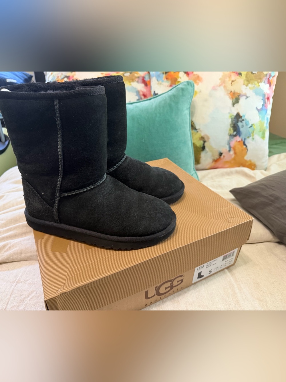 UGG Black Classic Short Suede Boots